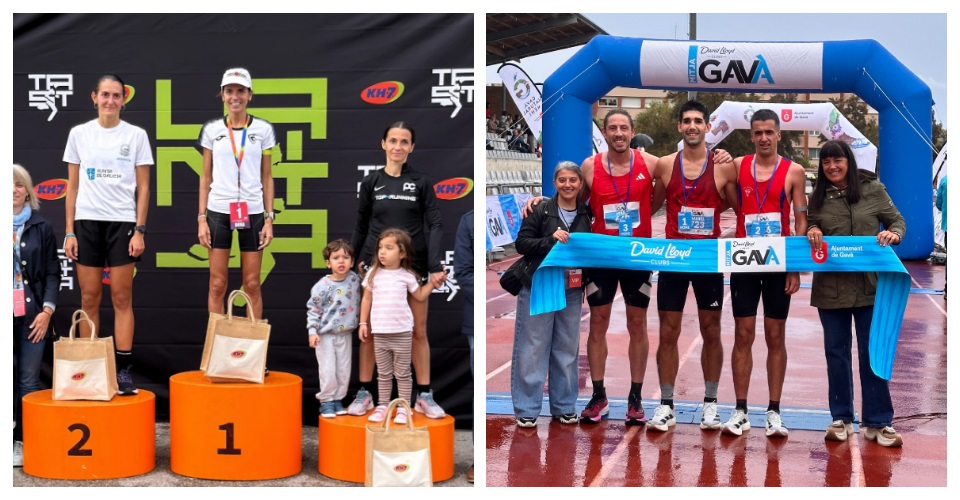Podi femení del Tast de la Mitja i Podi masculí de la mitja de Gavà. Fotos organitzacions